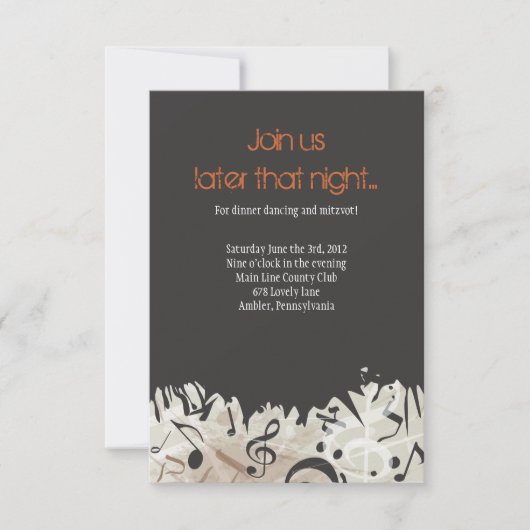 MELODY van de TORAH Bar Bat Mitzvah Party Card Kaart (Voorkant)