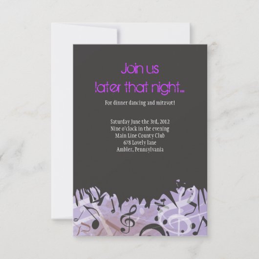 MELODY van de TORAH Bar Bat Mitzvah Party Card Kaart (Voorkant)