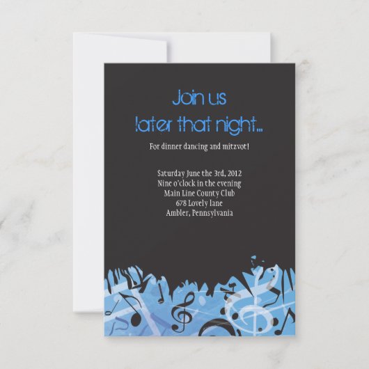 MELODY van de TORAH Bar Bat Mitzvah Party Card Kaart (Voorkant)