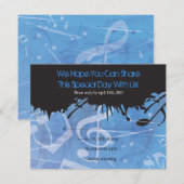 MELODY van de TORAH Bar Bat Mitzvah Reply Card RSVP Kaartje (Voorkant / Achterkant)