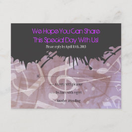 MELODY van de TORAH Bar Bat Mitzvah Reply Card RSVP Kaartje