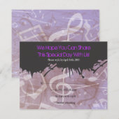 MELODY van de TORAH Bar Bat Mitzvah Reply Card RSVP Kaartje (Voorkant / Achterkant)