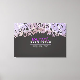 MELODY VAN DE TORAH Bar Bat Mitzvah Teken in Board Canvas Afdruk