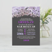 MELODY VAN DE TORAH Bar Bat Mitzvah Uitnodiging (Staand voorkant)