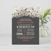 MELODY VAN DE TORAH Bar Bat Mitzvah Uitnodiging (Staand voorkant)