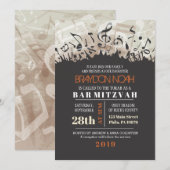 MELODY VAN DE TORAH Bar Bat Mitzvah Uitnodiging (Voorkant / Achterkant)