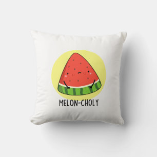 Meloen-choly Grappige Sad Watermeloen Pun Kussen