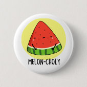 Meloen-choly Grappige Sad Watermeloen Pun Ronde Button 5,7 Cm (Voorkant)