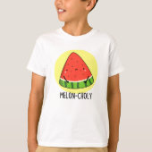 Meloen-choly Grappige Sad Watermeloen Pun T-shirt (Voorkant)