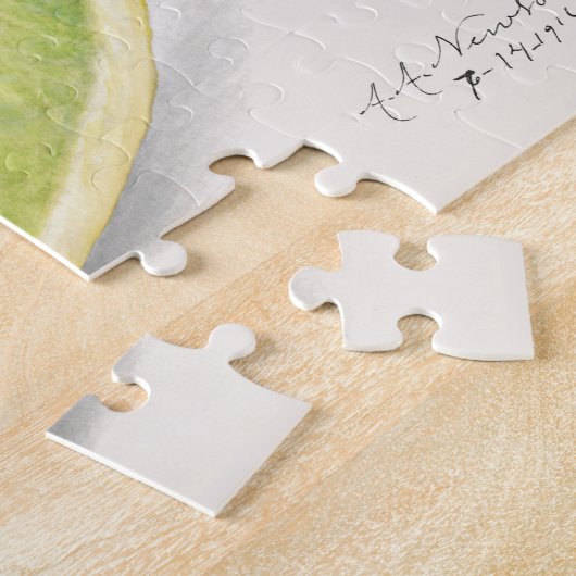 Meloen (Cucumis Melo) Waterverf van fruit Legpuzzel (Zijkant)