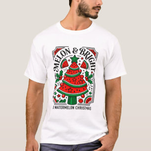 Meloen en een helder watermeloen Kerstmis T-shirt