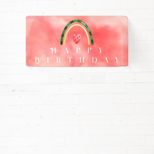 Meloen Hart Watermeloen Verjaardag Spandoek (Insitu)