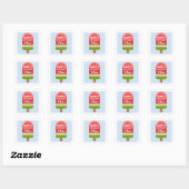 Meloen ijslolly Gefeliciteerd Vierkante Sticker (Vel)