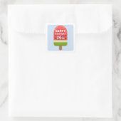 Meloen ijslolly Gefeliciteerd Vierkante Sticker (Tas)