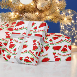 Meloen Kerst Patroon Cadeaupapier