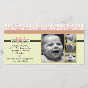Meloen mandarijn bandana patroon baby aankondiging