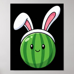Meloen met konijnenoren Paasvruchten Poster