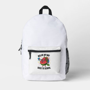 Meloen mijn weg terug naar school watermeloen frui bedrukte rugzak