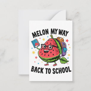 Meloen mijn weg terug naar school watermeloen frui notitiekaartje