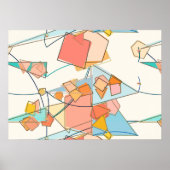 Meloen, roze en aqua abstract poster (Voorkant)