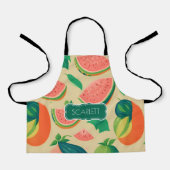 Meloen Vruchten Waterverf Kleurrijk Patroon Schort (Voorkant)
