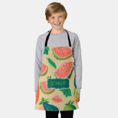 Meloen Vruchten Waterverf Kleurrijk Patroon Schort (Gedragen)