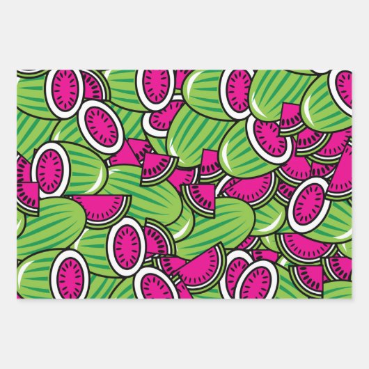 Meloenen Funky Fruit Patterned Inpakpapier Vel (Voorkant)