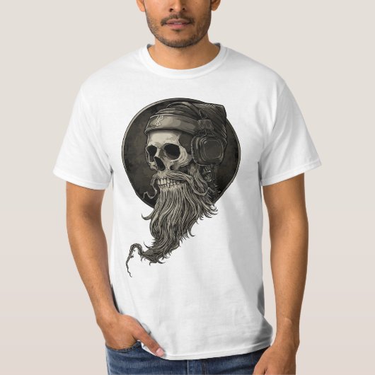 Melomaniac bebaarde schedel nieuw Halloween 2023 T-shirt (Voorkant)