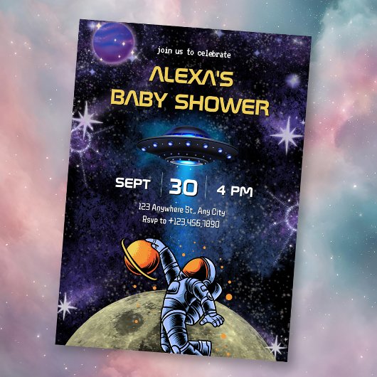 Melon Astronaut maan baby shower Kaart