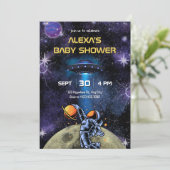 Melon Astronaut maan baby shower Kaart (Staand voorkant)