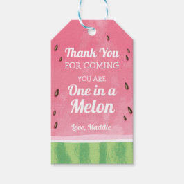 Melon bedankt je label Girl One in een meloen Cadeaulabel