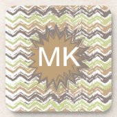 Melon Brandy Scribble ZigZag Pattern Bier Onderzetter (Voorkant)