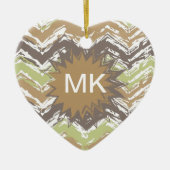 Melon Brandy Scribble ZigZag Pattern Keramisch Ornament (Voorkant)