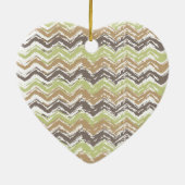 Melon Brandy Scribble ZigZag Pattern Keramisch Ornament (Achterkant)