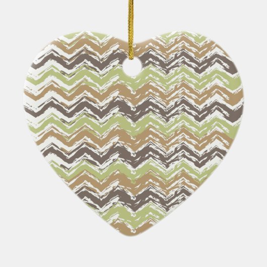 Melon Brandy Scribble ZigZag Pattern Keramisch Ornament (Achterkant)