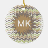 Melon Brandy Scribble ZigZag Pattern Keramisch Ornament (Voorkant)