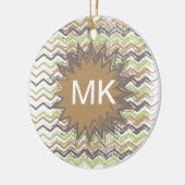 Melon Brandy Scribble ZigZag Pattern Keramisch Ornament (Links)