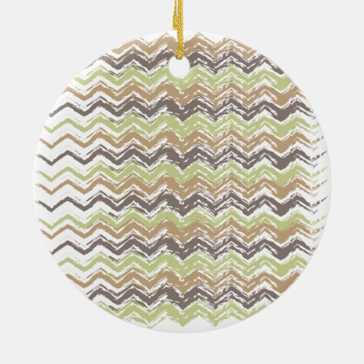 Melon Brandy Scribble ZigZag Pattern Keramisch Ornament (Achterkant)