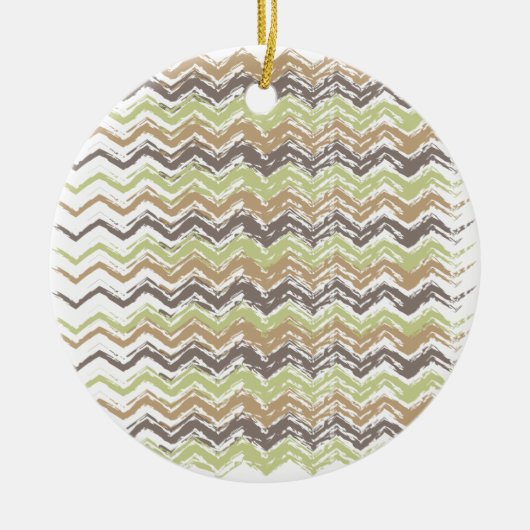 Melon Brandy Scribble ZigZag Pattern Keramisch Ornament (Voorkant)