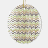 Melon Brandy Scribble ZigZag Pattern Keramisch Ornament (Links)