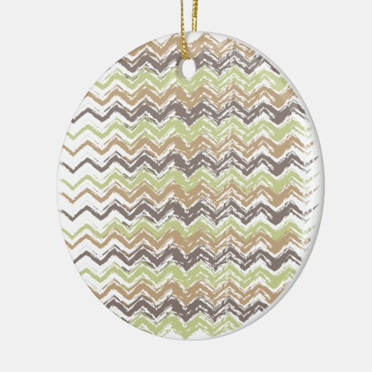 Melon Brandy Scribble ZigZag Pattern Keramisch Ornament (Links)