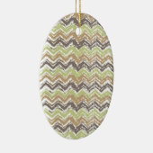 Melon Brandy Scribble ZigZag Pattern Keramisch Ornament (Rechts)