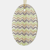 Melon Brandy Scribble ZigZag Pattern Keramisch Ornament (Links)