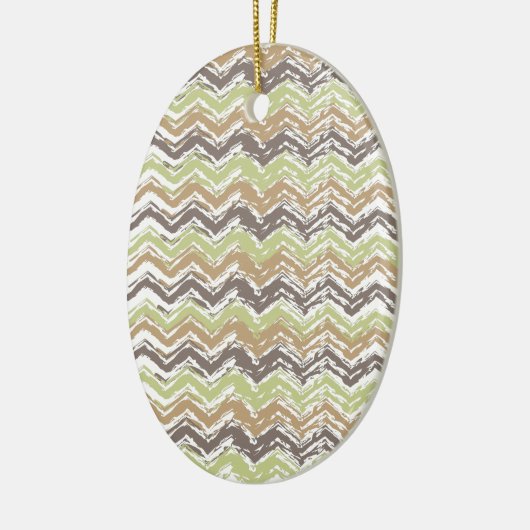 Melon Brandy Scribble ZigZag Pattern Keramisch Ornament (Links)