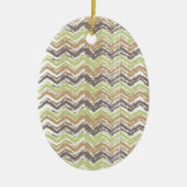 Melon Brandy Scribble ZigZag Pattern Keramisch Ornament (Voorkant)