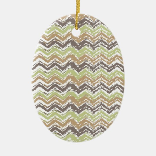 Melon Brandy Scribble ZigZag Pattern Keramisch Ornament (Voorkant)