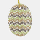 Melon Brandy Scribble ZigZag Pattern Keramisch Ornament (Achterkant)