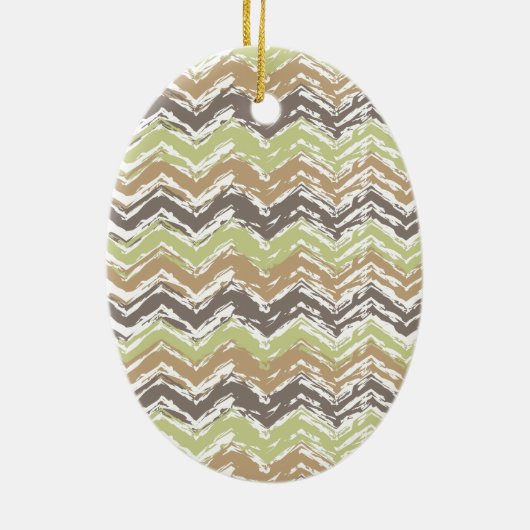Melon Brandy Scribble ZigZag Pattern Keramisch Ornament (Achterkant)