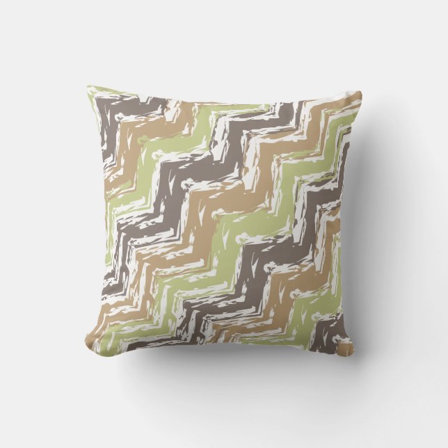 Melon Brandy Scribble ZigZag Pattern Kussen (Voorkant)