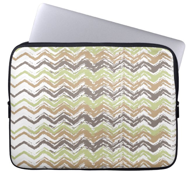 Melon Brandy Scribble ZigZag Pattern Laptop Sleeve (Voorkant)
